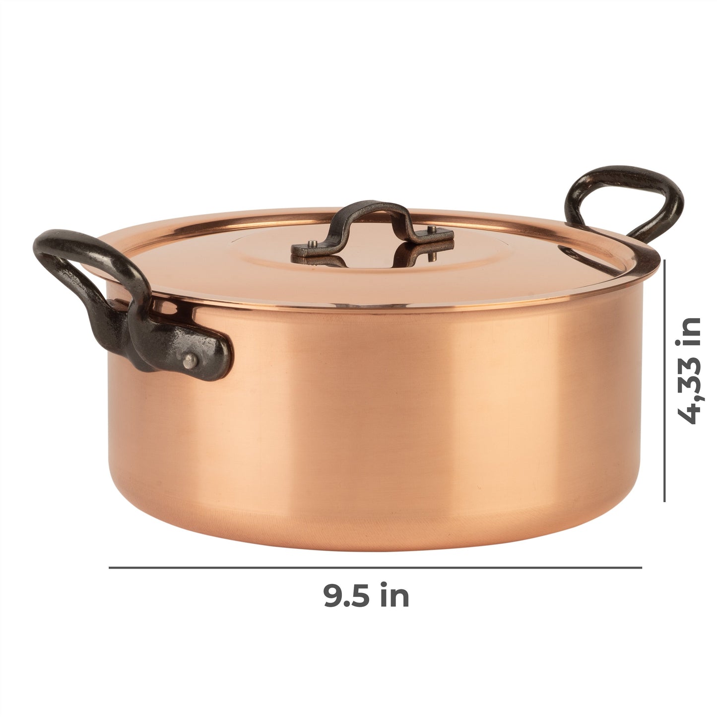 B-Ware 20% Tinned copper stock pot with lid