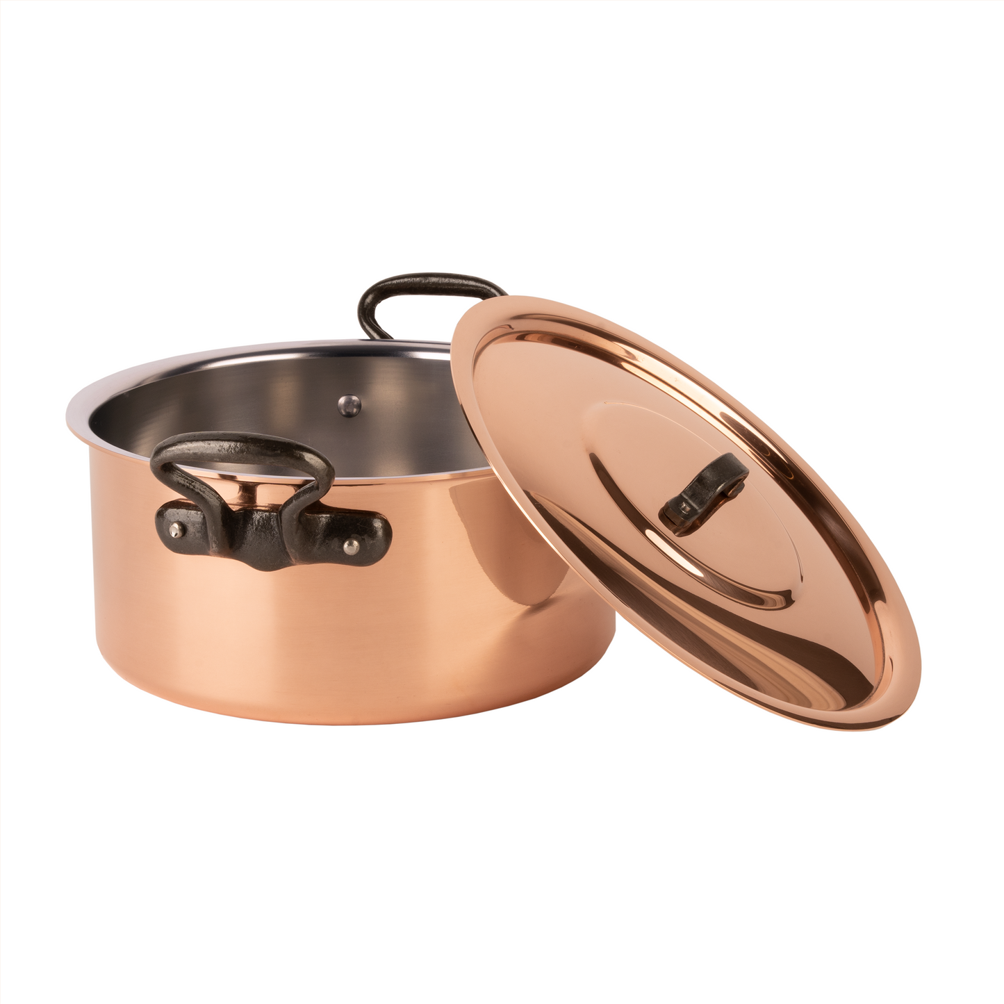 B-Ware 20% Tinned copper stock pot with lid