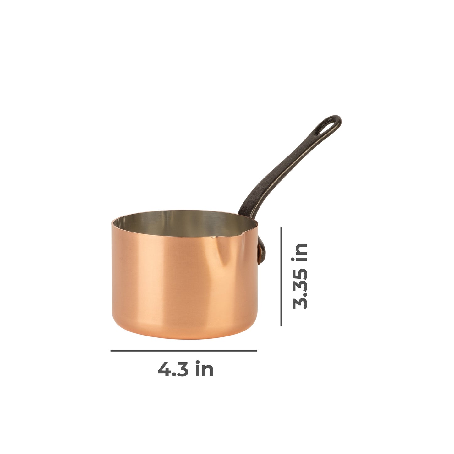 B-Ware 20% Copper saucière with tin coating and pouring spout, 0.7 qt