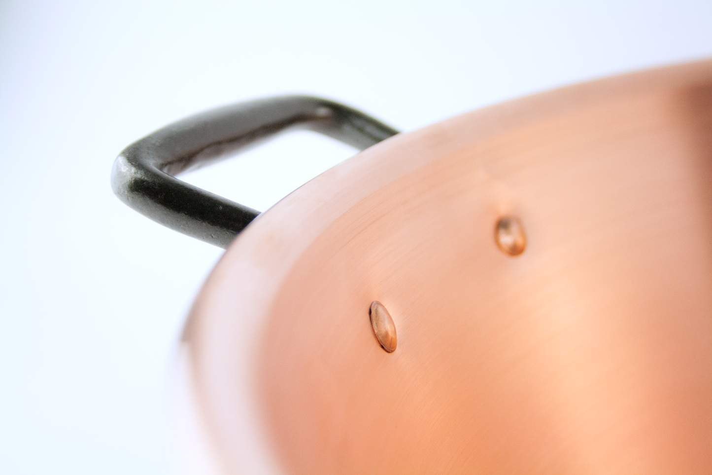 Copper jam pot with cast iron handles, 12.5 qt