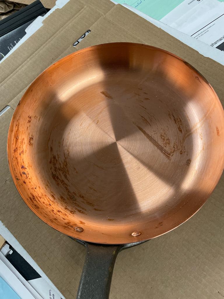 B-Ware 50% Pure copper frying pan without coating, Ø 11 in