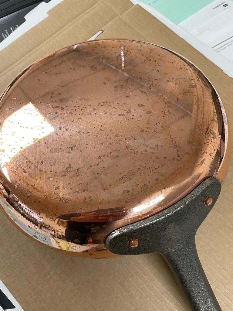 B-Ware 50% Pure copper frying pan without coating, Ø 11 in