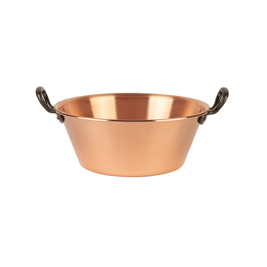 Copper jam pot with cast iron handles, 3.1 qt