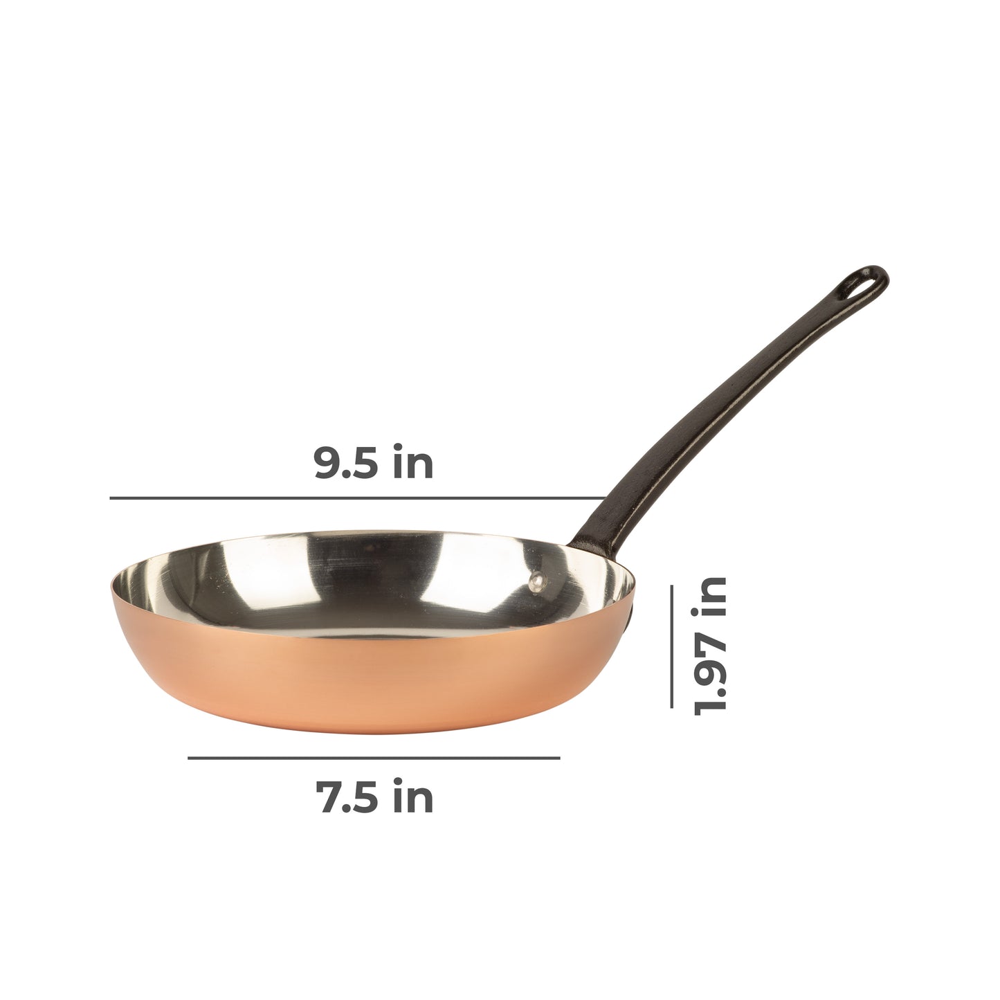 Tinned copper frying pan