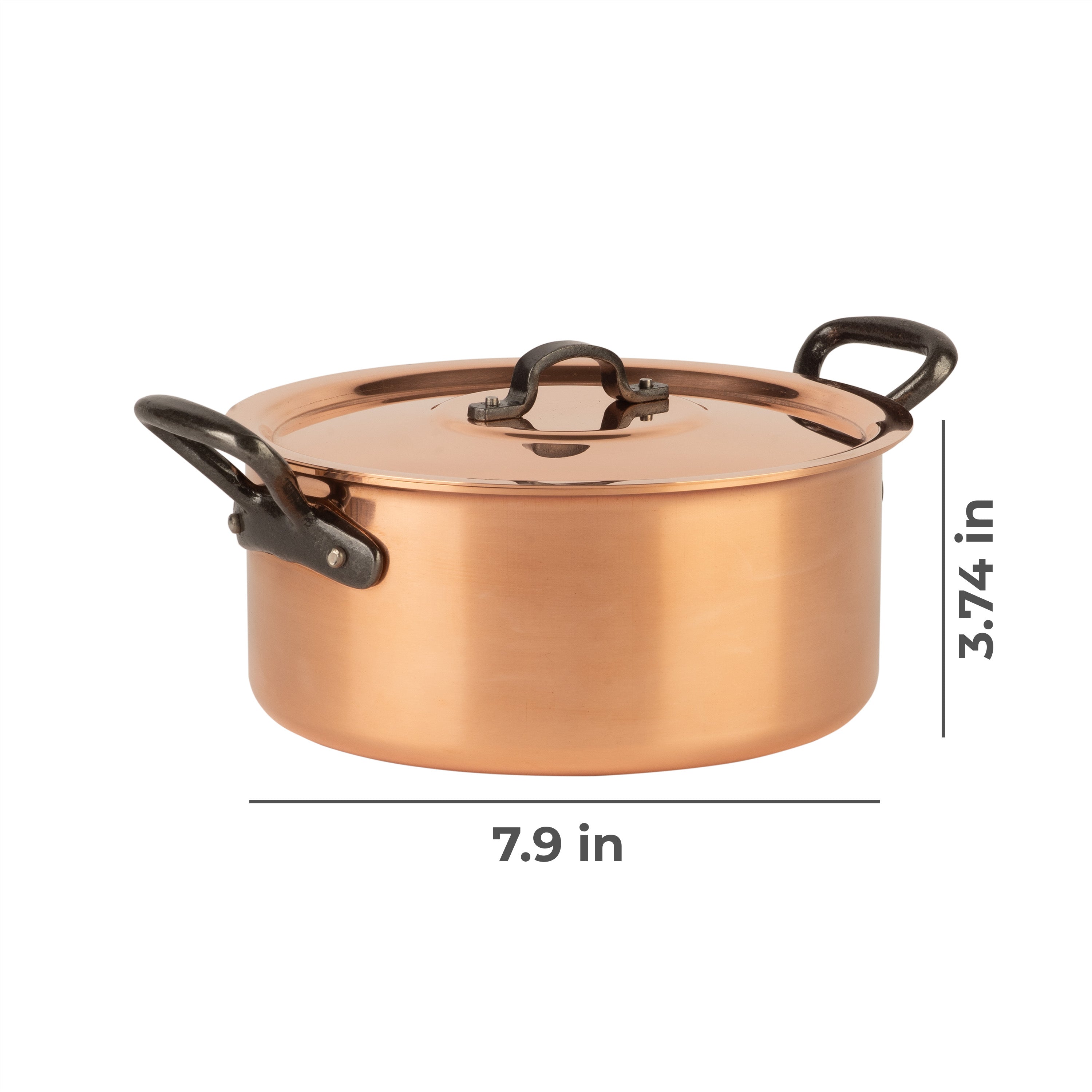 Tinned copper stock pot with lid – Cuisine Romefort