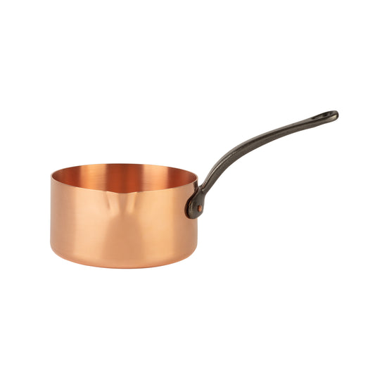 Pure copper saucepan with pouring spout, 1.5 qt
