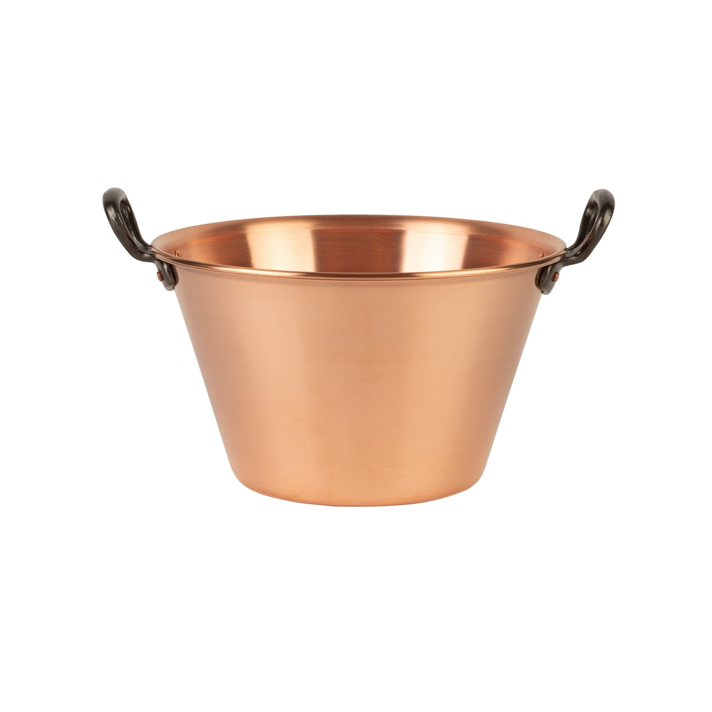 Copper jam pot with cast iron handles, 4.2 qt