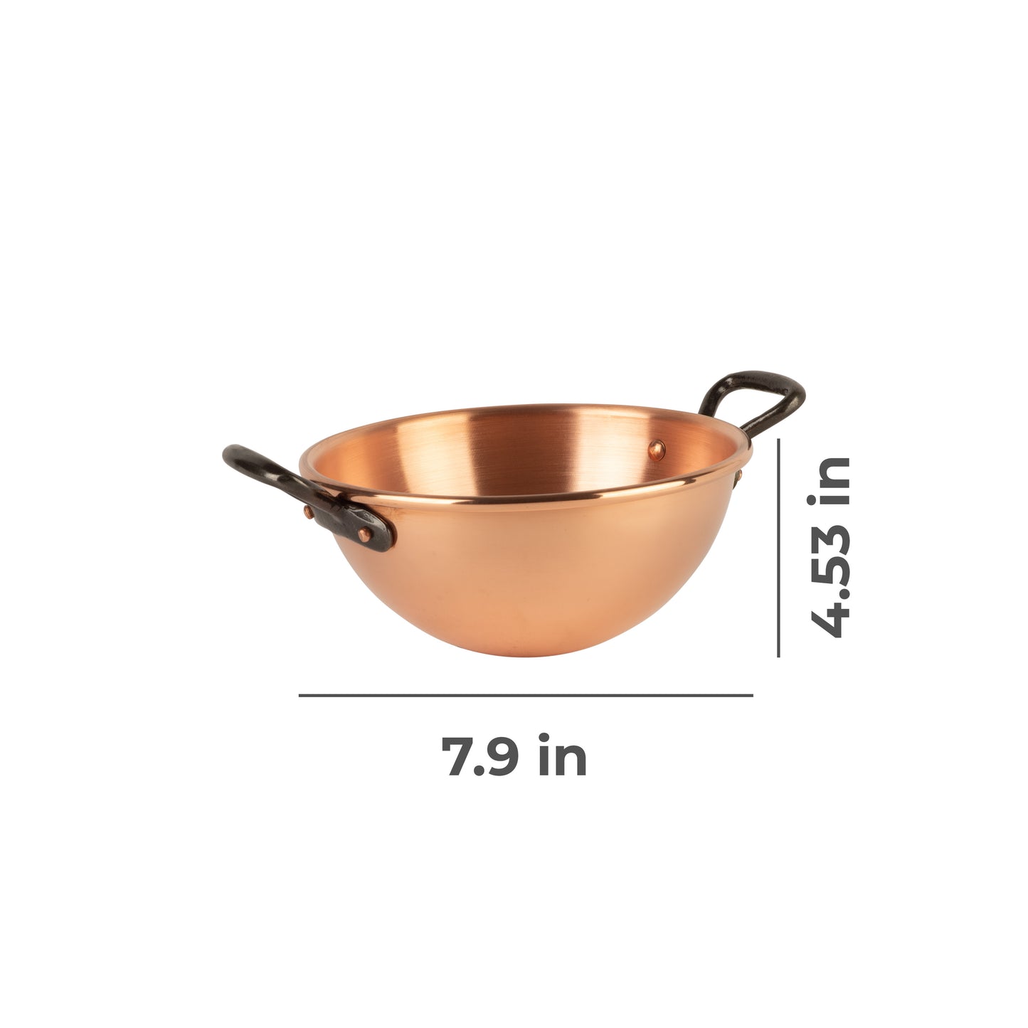 Pure copper whipping bowl, 1.5 qt