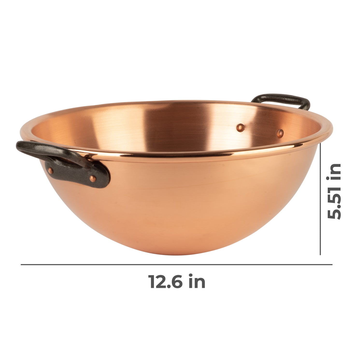 Pure copper whipping bowl, 6.3 qt
