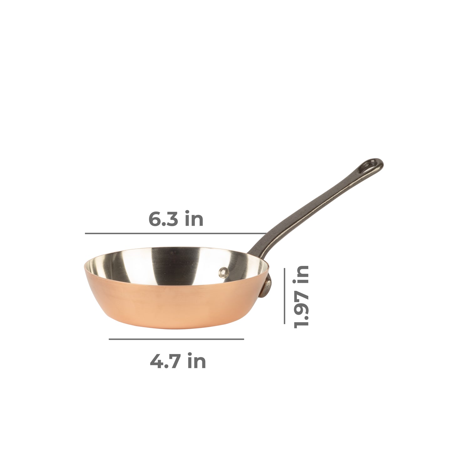 Tinned copper frying pan