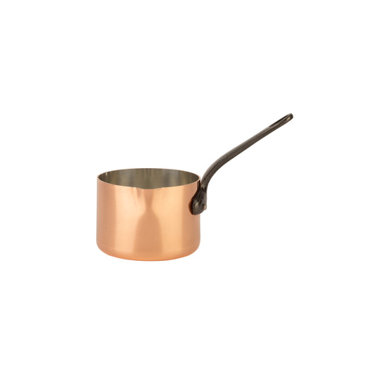 Copper saucière with tin coating and pouring spout, 0.7 qt