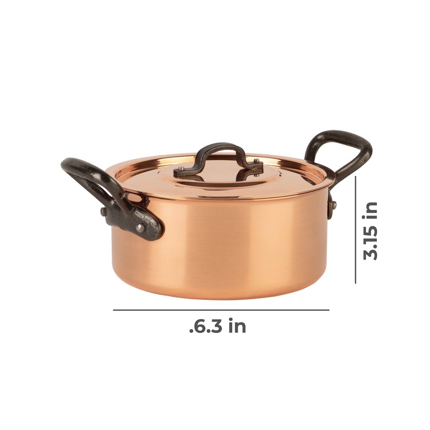 Tinned copper stock pot with lid