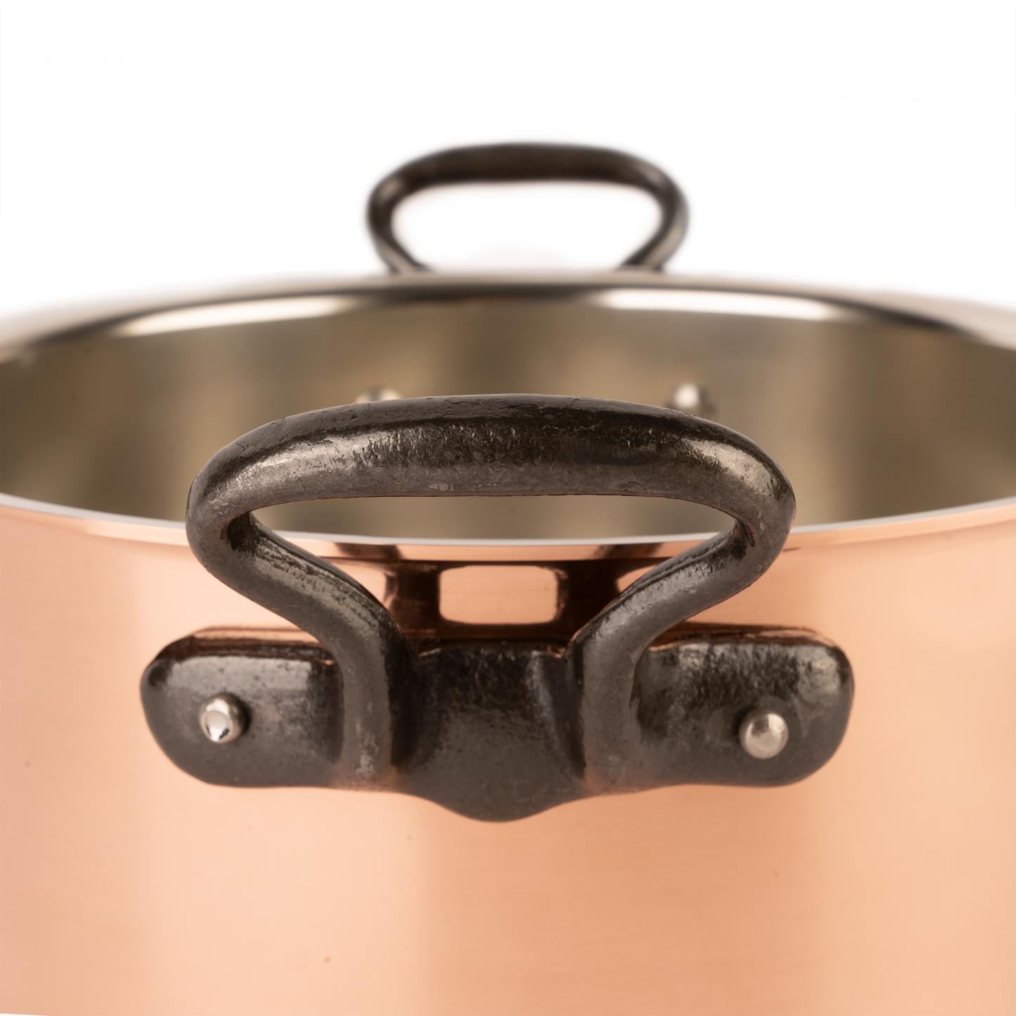 Tinned copper stock pot with lid