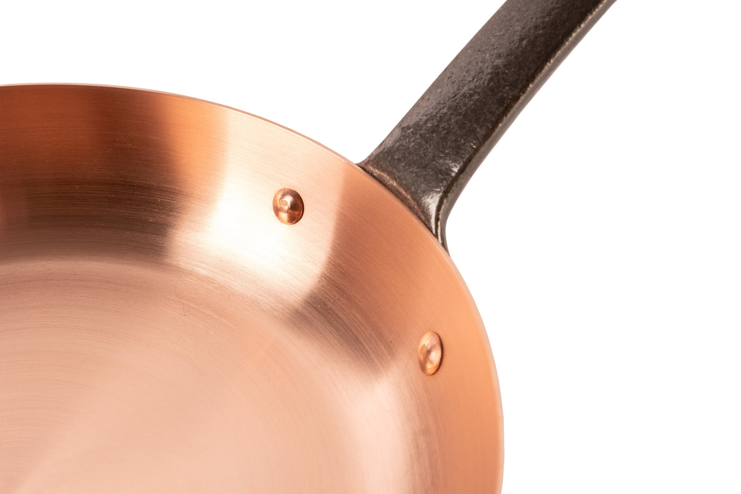 Pure copper frying pan for induction stoves without coating, Ø 9.5 in