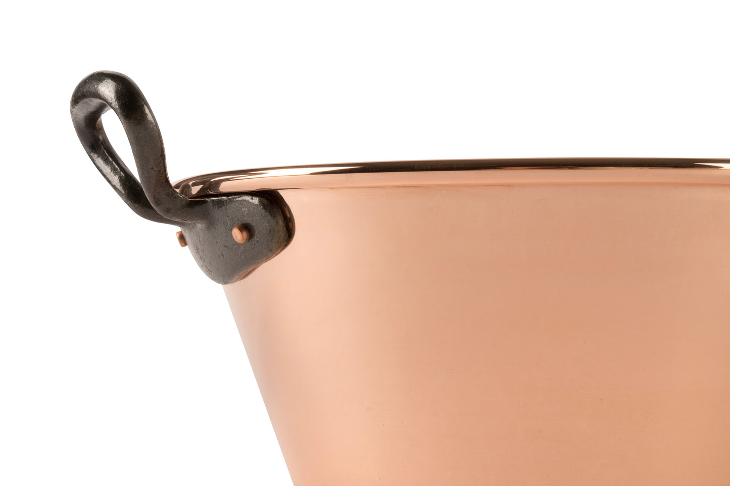 Copper jam pot with cast iron handles, 3.1 qt