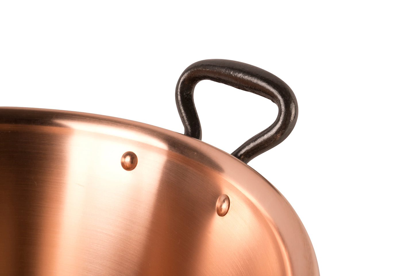 Copper jam pot with cast iron handles, 3.1 qt