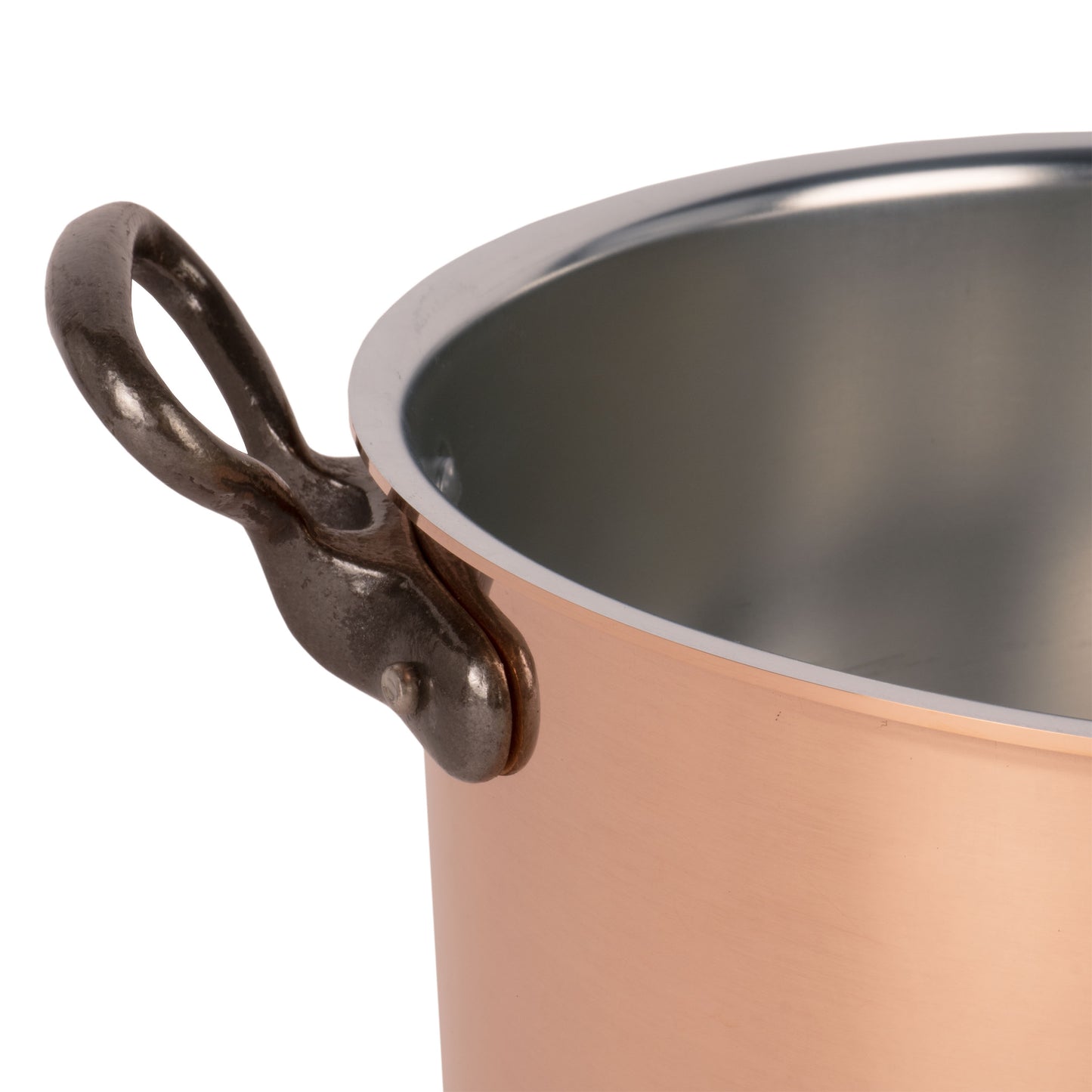 Tinned copper soup pot with higher walls, 6.3 qt