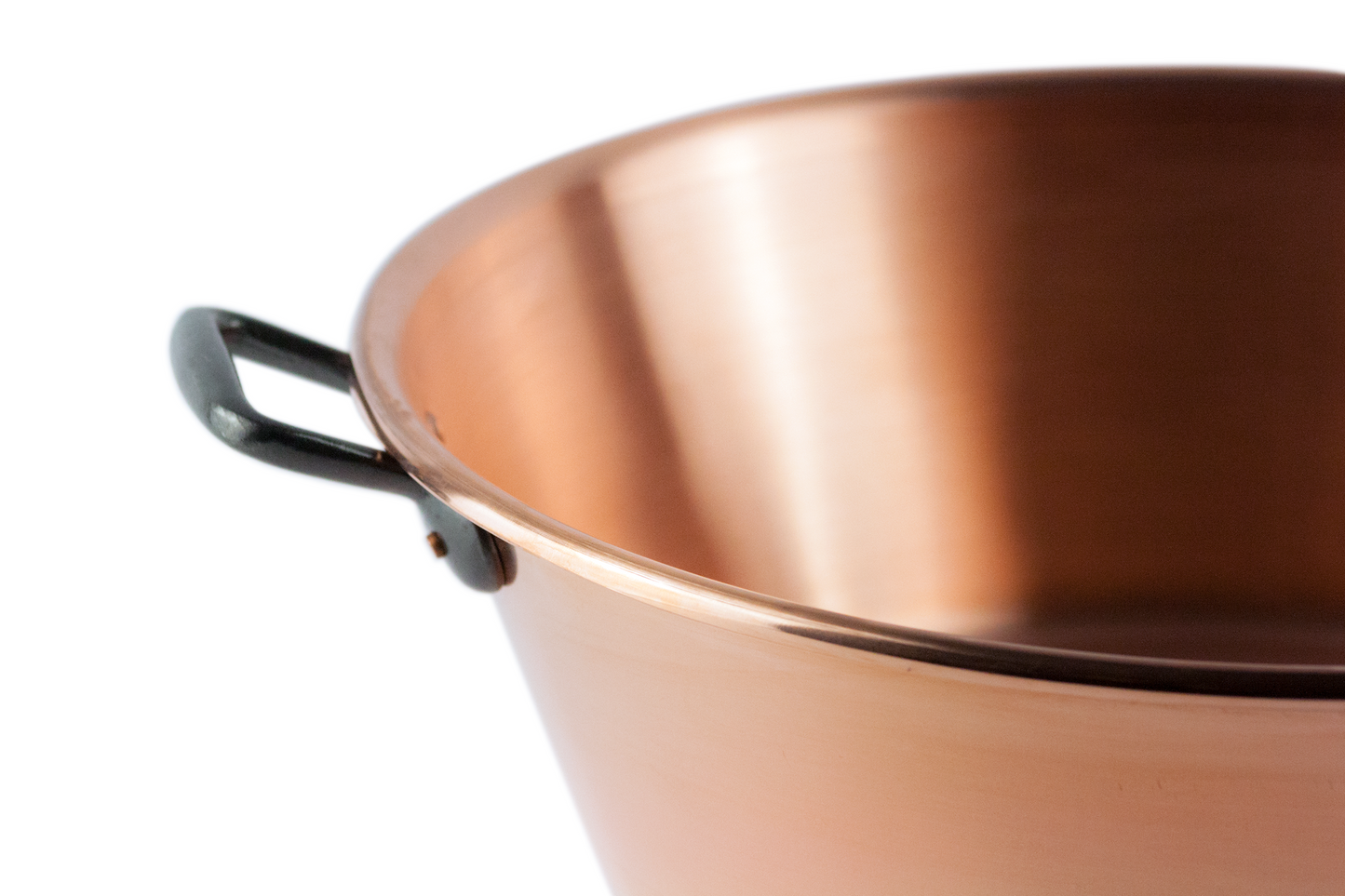 Copper jam pot with cast iron handles, 12.5 qt
